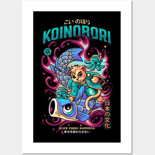 Koinobori Cat Posters and Art